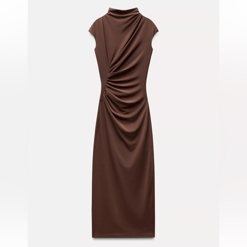 NWT Zara Draped Midi Dress